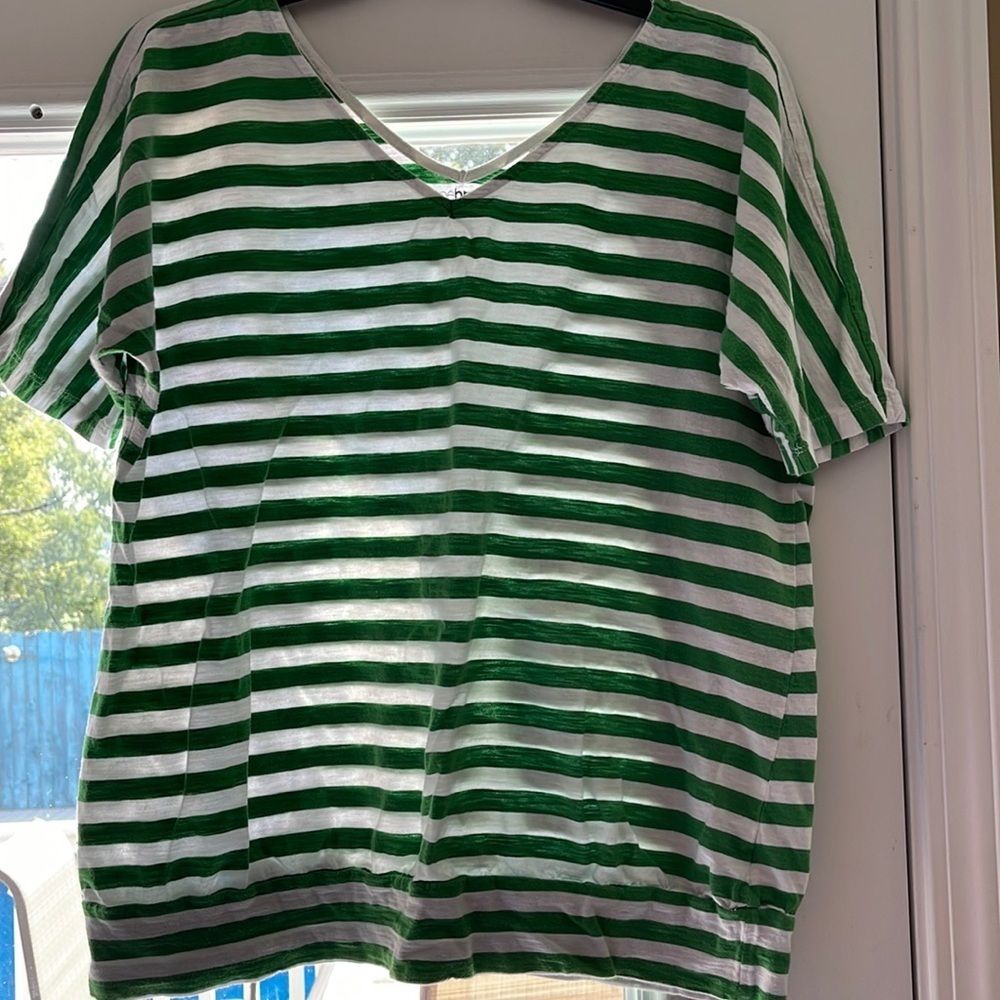 Lane Bryant v neck striped top 14/16